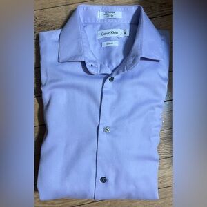 Boys’ Calvin Klein Boys Lavender Long Sleeve Button Down Shirt Slim Fit Sz 18